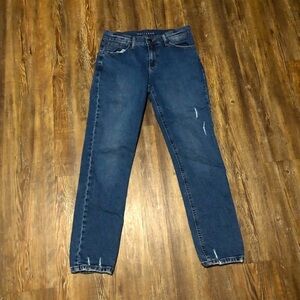 Mott & Bow Jeans Women's 26 Boyfriend in Ridge Wash Classic Fit Mid Rise Denim